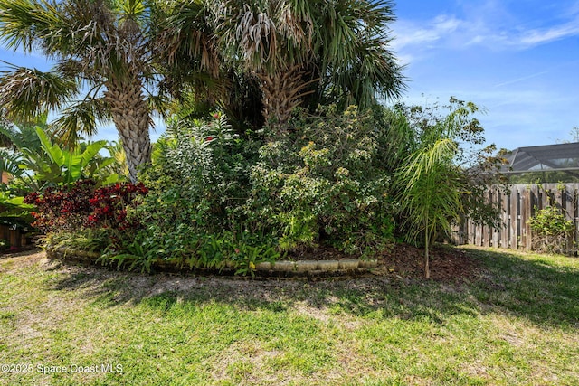 view of yard with fence