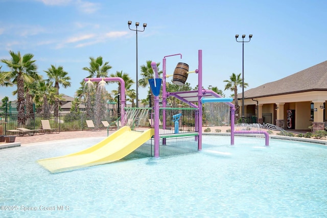 community play area with fence