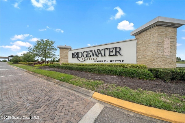 view of community sign