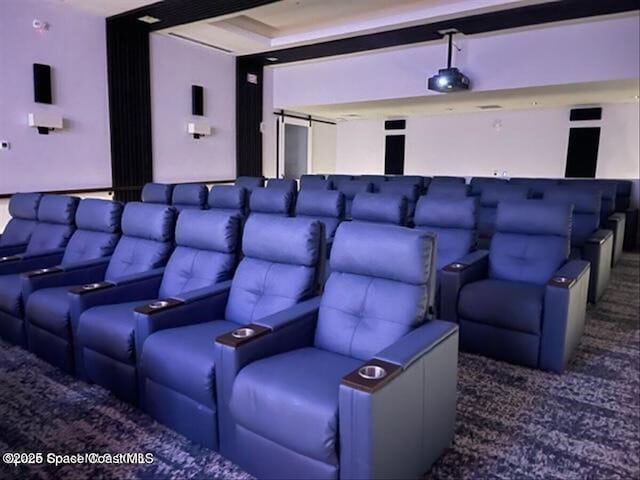 view of carpeted cinema room