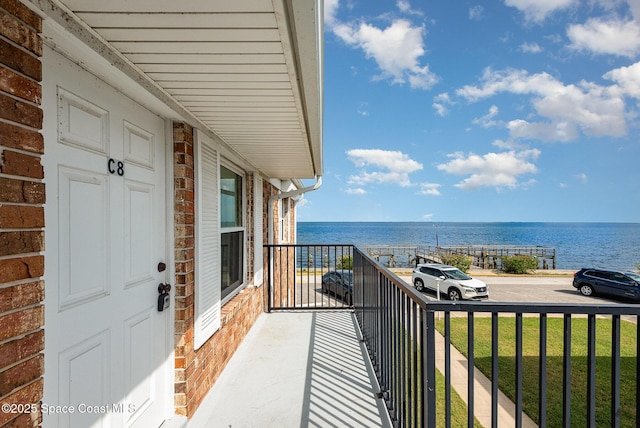 balcony with a water view