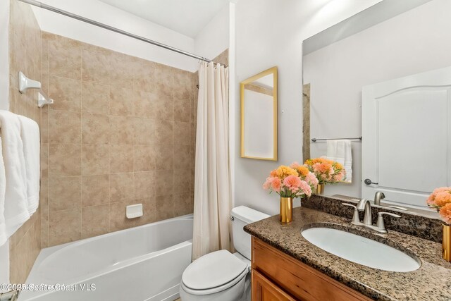 3980 Funston Cir, Melbourne, FL 32940 - full bathroom with vanity, toilet, and shower / bath combo