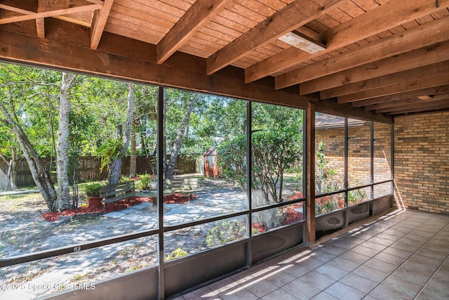 view of unfurnished sunroom