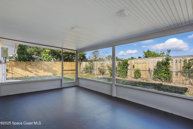 view of unfurnished sunroom