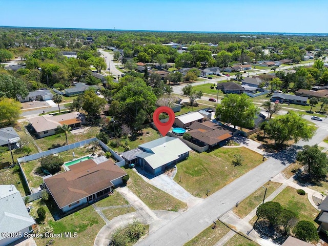 aerial view featuring a residential view
