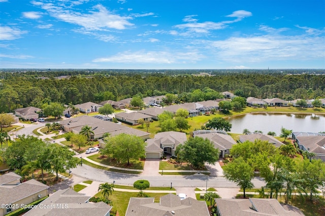 366 Gardendale Cir SE, Palm Bay, FL 32909 - drone / aerial view featuring a water view, a forest view, and a residential view