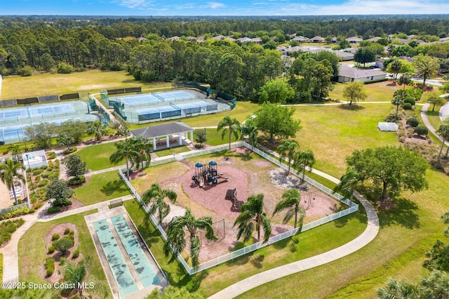 366 Gardendale Cir SE, Palm Bay, FL 32909 - aerial view with a wooded view