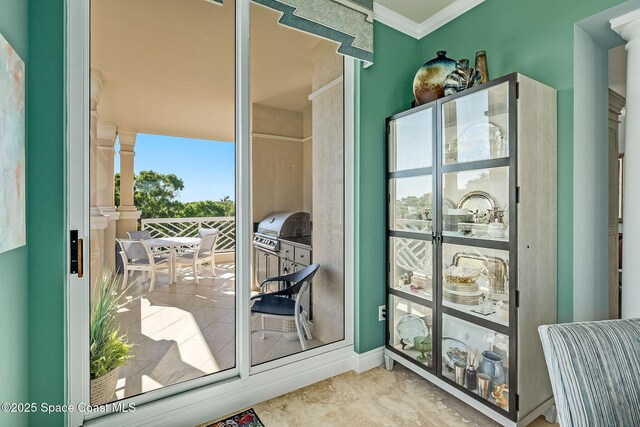 601 N Swim Club Dr Pha, Pha, Indian River Shores, FL 32963 - doorway featuring ornamental molding