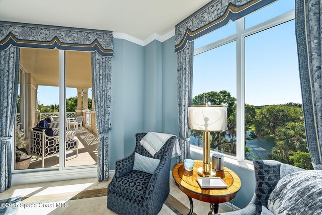 601 N Swim Club Dr Pha, Pha, Indian River Shores, FL 32963 - sitting room with crown molding
