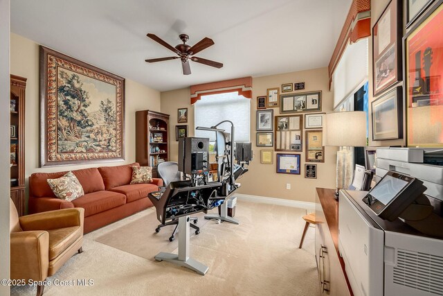 601 N Swim Club Dr Pha, Pha, Indian River Shores, FL 32963 - office space featuring baseboards, ceiling fan, and light carpet