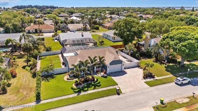bird's eye view with a residential view