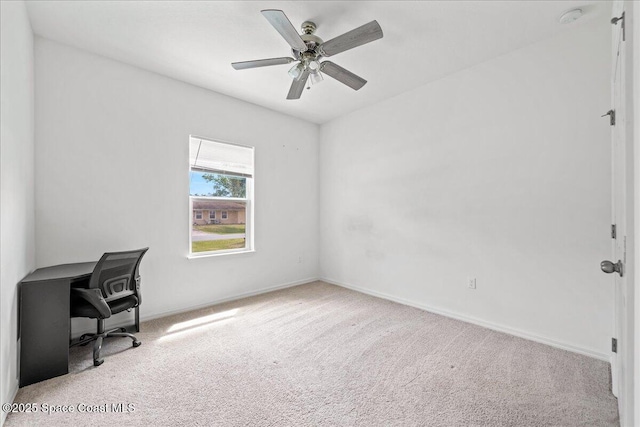 710 Mulberry St, Sebastian, FL 32958 - unfurnished office with a ceiling fan, carpet flooring, and baseboards