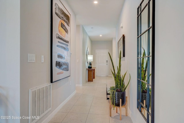 3150 Viridian Cir, Melbourne, FL 32904 - hall featuring baseboards, visible vents, recessed lighting, and light tile patterned floors