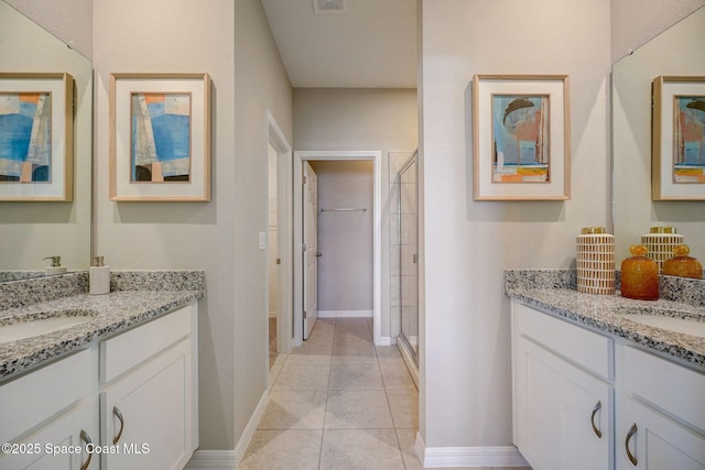 3150 Viridian Cir, Melbourne, FL 32904 - full bath with a sink, a stall shower, and two vanities