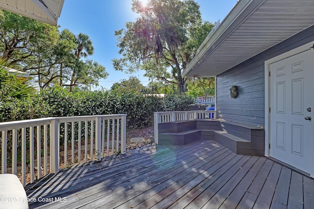 view of wooden deck