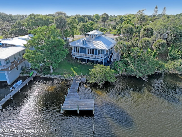 dock featuring a water view