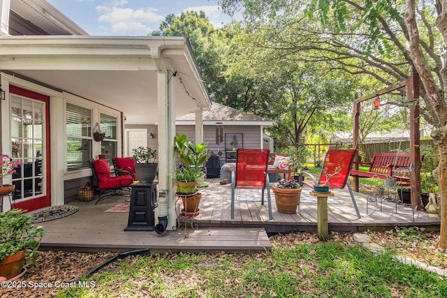 wooden deck with fence