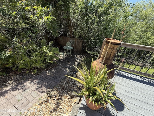 deck featuring fence
