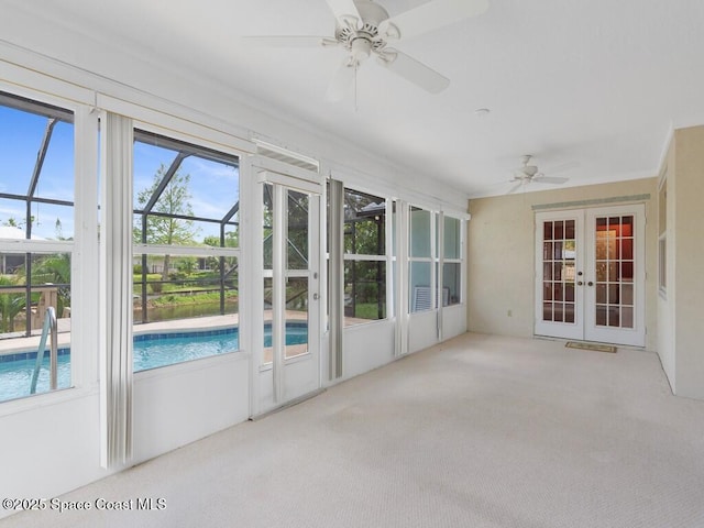 344 Concha Dr, Sebastian, FL 32958 - unfurnished sunroom with french doors