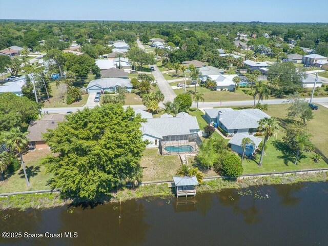 344 Concha Dr, Sebastian, FL 32958 - bird's eye view with a water view and a residential view