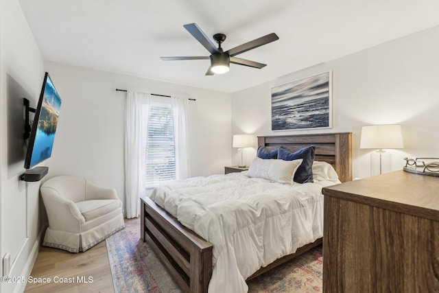 2702 Barrow Dr, Merritt Island, FL 32952 - bedroom featuring ceiling fan and wood finished floors