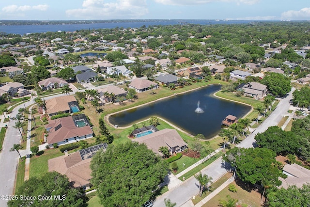 2702 Barrow Dr, Merritt Island, FL 32952 - birds eye view of property with a residential view and a water view