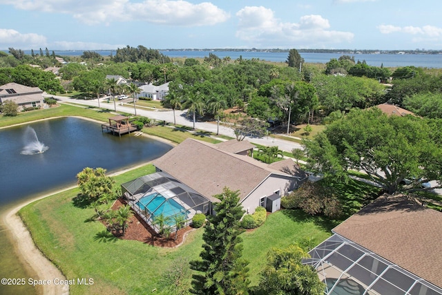2702 Barrow Dr, Merritt Island, FL 32952 - bird's eye view with a water view