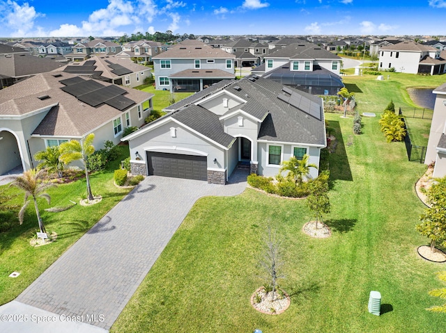 aerial view with a residential view