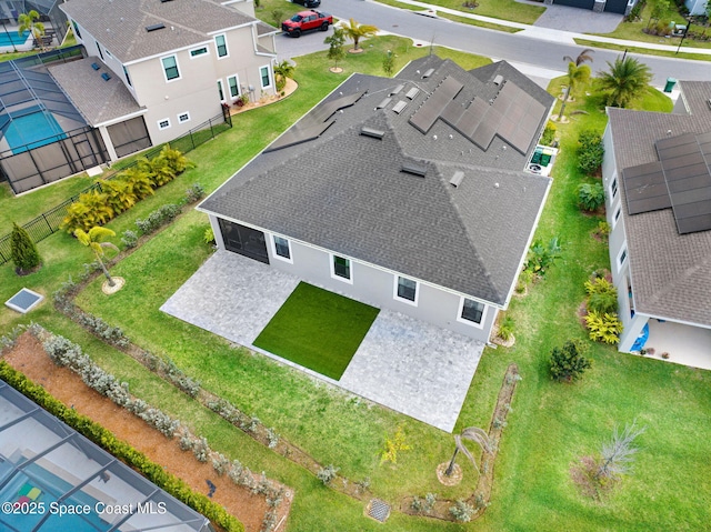 aerial view featuring a residential view