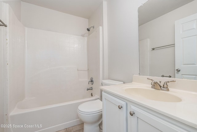 2728 Maderia Cir, Melbourne, FL 32935 - bathroom featuring toilet, tile patterned floors, vanity, and shower / tub combination