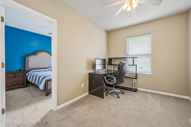 3666 Mount Carmel Ln, Melbourne, FL 32901 - carpeted office featuring ceiling fan and baseboards