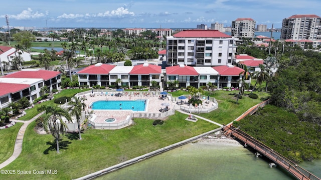 6365 Bahia Del Mar Blvd S Unit 210, Saint Petersburg, FL 33710 - birds eye view of property with a water view and a view of city