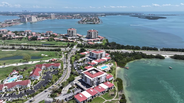 6365 Bahia Del Mar Blvd S Unit 210, Saint Petersburg, FL 33710 - drone / aerial view with a water view and a view of city