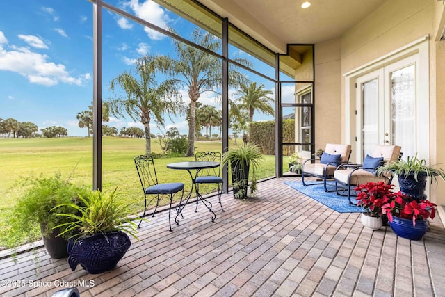 view of sunroom