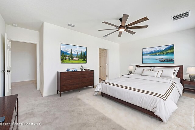 1217 Casey Ave, Rockledge, FL 32955 - bedroom with light carpet and ceiling fan
