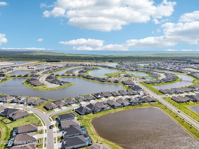 2257 Kamin Dr, Melbourne, FL 32940 - aerial view featuring a water view and a residential view