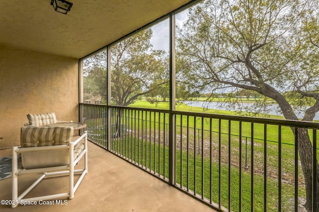 balcony with a water view