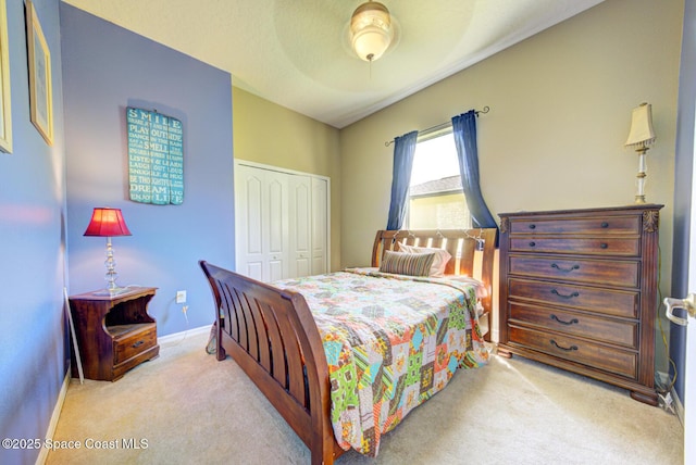 1772 Windbrook Dr SE, Palm Bay, FL 32909 - bedroom with a closet, carpet flooring, baseboards, and a ceiling fan