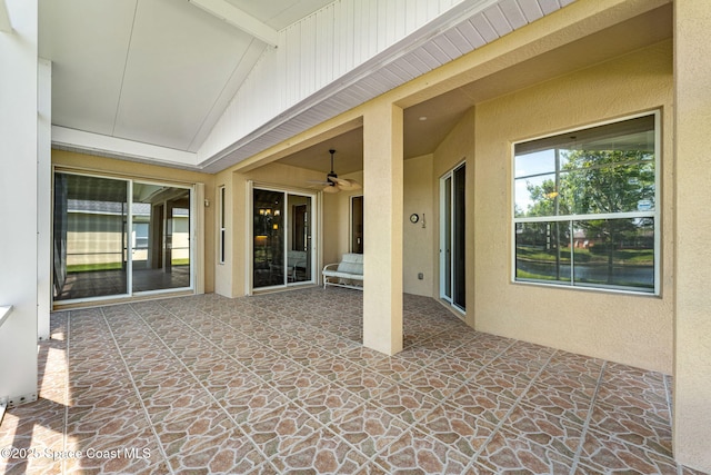 view of patio / terrace with a ceiling fan