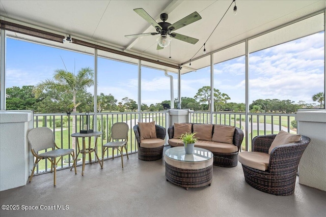 1253 Saint Andrews Dr, Rockledge, FL 32955 - sunroom / solarium featuring plenty of natural light and ceiling fan