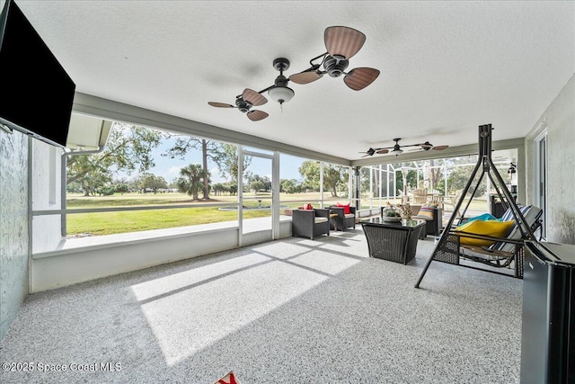 1253 Saint Andrews Dr, Rockledge, FL 32955 - sunroom with an outdoor living space and ceiling fan