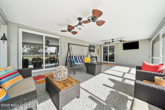 1253 Saint Andrews Dr, Rockledge, FL 32955 - exterior space featuring outdoor lounge area and a ceiling fan