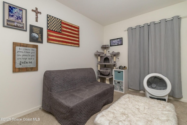 6575 Topaz Dr, Grant, FL 32949 - living area featuring carpet floors and baseboards