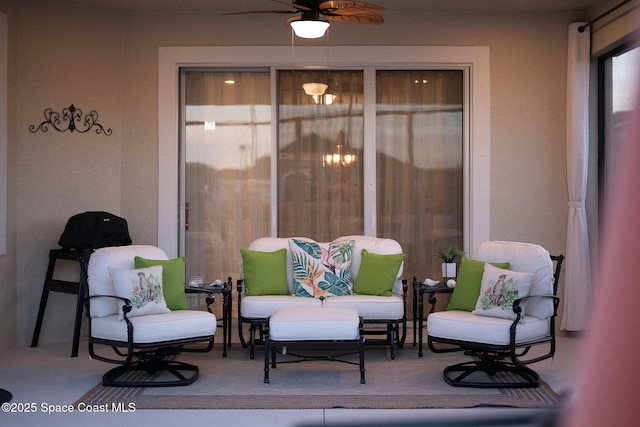 view of patio / terrace with a ceiling fan