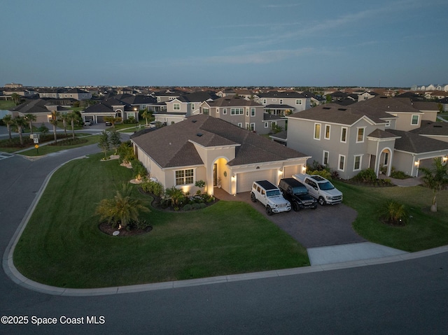bird's eye view with a residential view