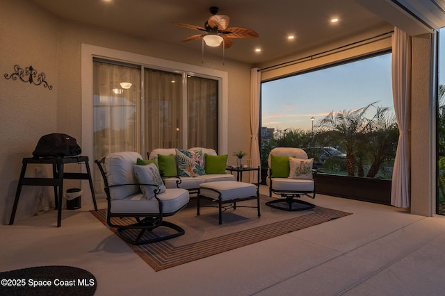 view of patio / terrace with ceiling fan