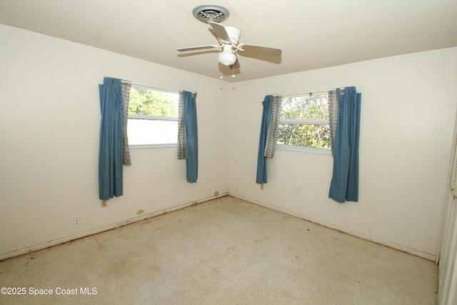 1798 Hudson Cir S, Melbourne, FL 32935 - carpeted spare room with ceiling fan and visible vents