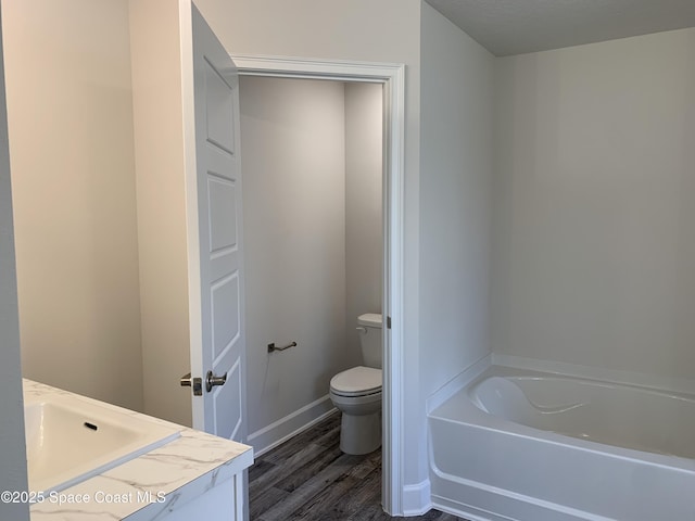 2205 Sans Souci Ave SE, Palm Bay, FL 32909 - full bathroom with a bath, wood finished floors, and vanity
