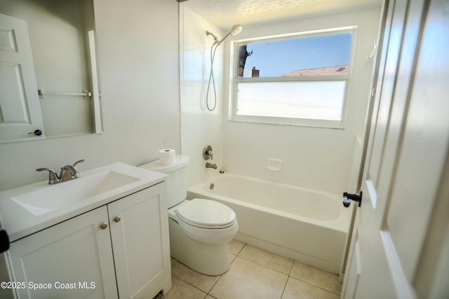 3780 Starlight Ave, Merritt Island, FL 32953 - bathroom featuring toilet, tile patterned floors, vanity, and shower / bath combination
