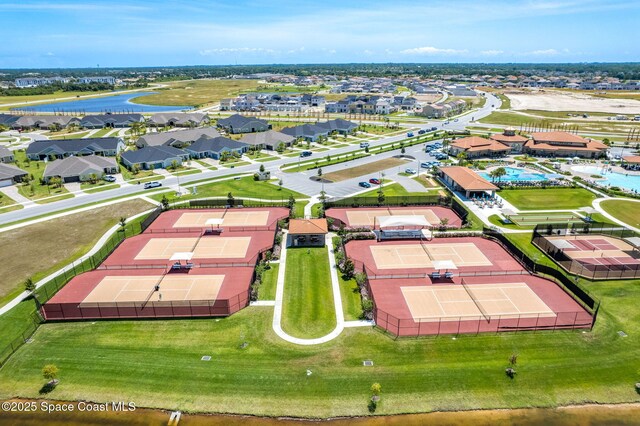 aerial view featuring a residential view